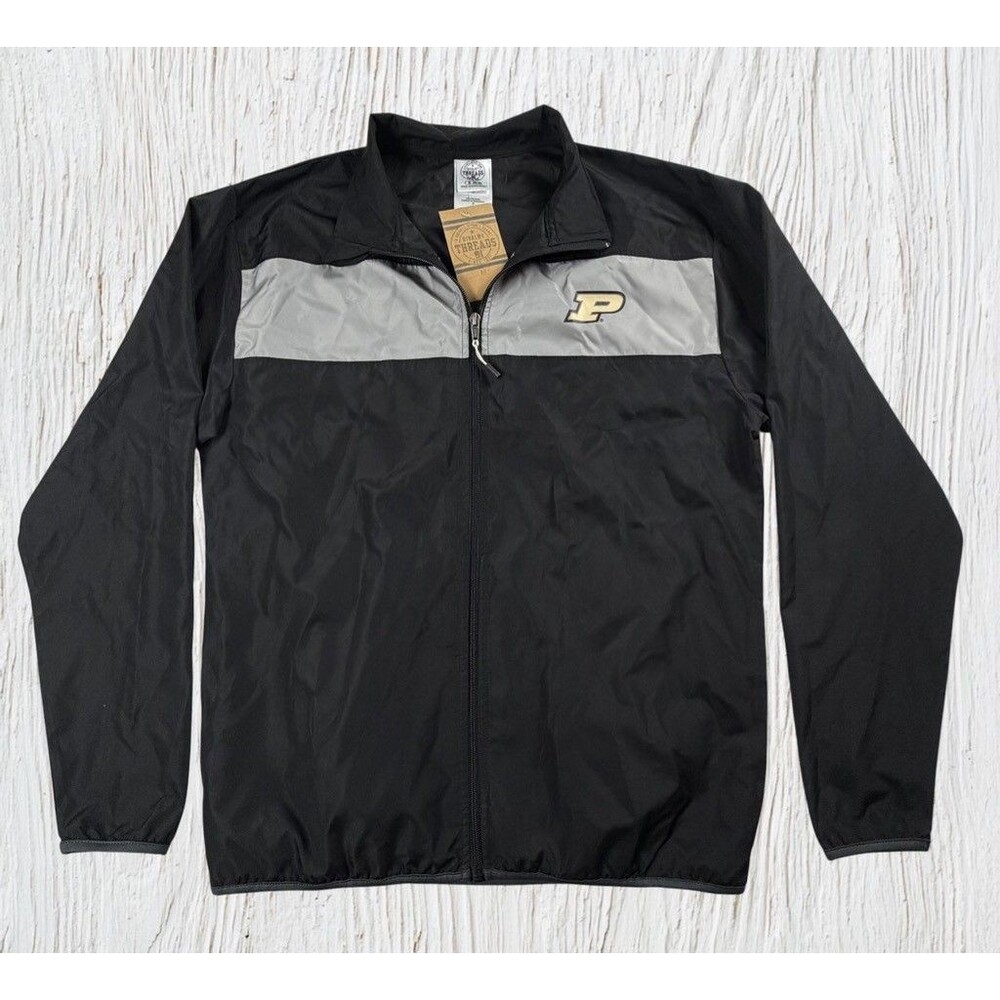 Purdue Boilermakers Rivalry Threads 91 Windbreaker Jacket Mens Medium Black NCAA